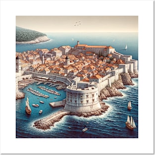 Dubrovnik Illustration Croatia Posters and Art